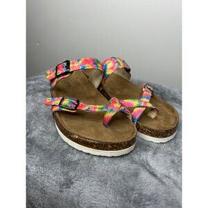 Natural reflections strappy tie dye women’s sandals size 7